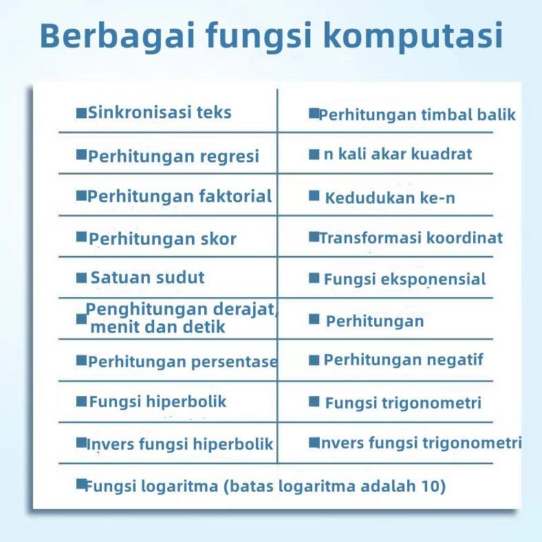 

Cod Kalkulator Color Function Scientific Kalkulator 24 Fungsi Kalkulasi 3 Warna 1700 Scientific Calculator Kk-82Ms-D-Gratis Baterai Ok75