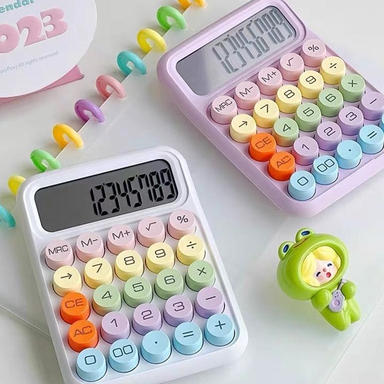 

Fue-K5X20 Kalkulator Korea Dopamin Warna Pastel Lucu 12 Digit Tombol Mekanik Kalkulator Kawaii Sekolah Kantor Peralatan Alat Tulis Kantor Pink Kuning Biru Kawai Hadiah Cewek Saku Kue Meja Kecil Mini Portable Gha-65