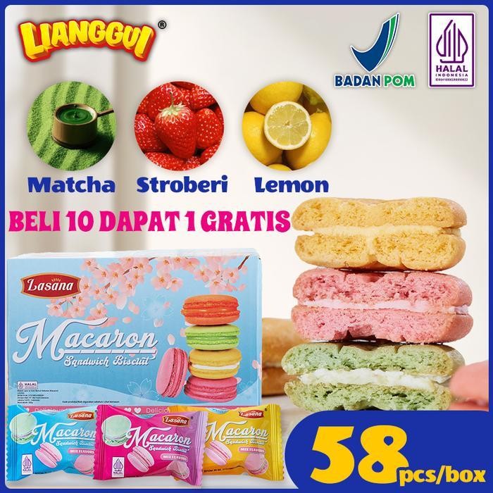 

Exclusive Lianggui Food Kue Macaron300G/1 B0X | Beli 10 Gratis 1 Isi Beragam Yang Lezat, Makanan Ringan Wajib Untuk Siang Teh Dan Bermay Paket Kecil Dan Mudah Berbagi, Nikmati Kemanisan Dalam Setiap Gigitan