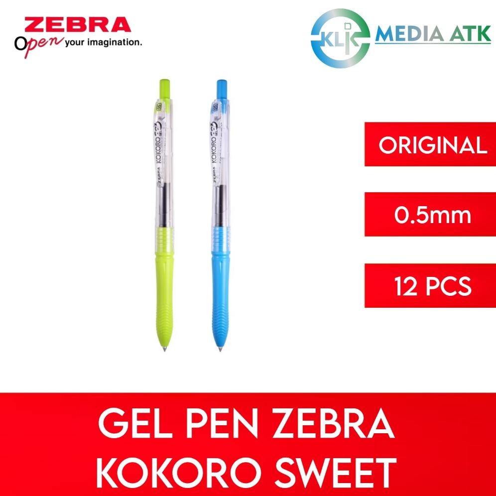 

Ready_Stock_Cod Pen Zebra Kokoro Sweet Gel Black Ink - 12 Pcs Uk-80