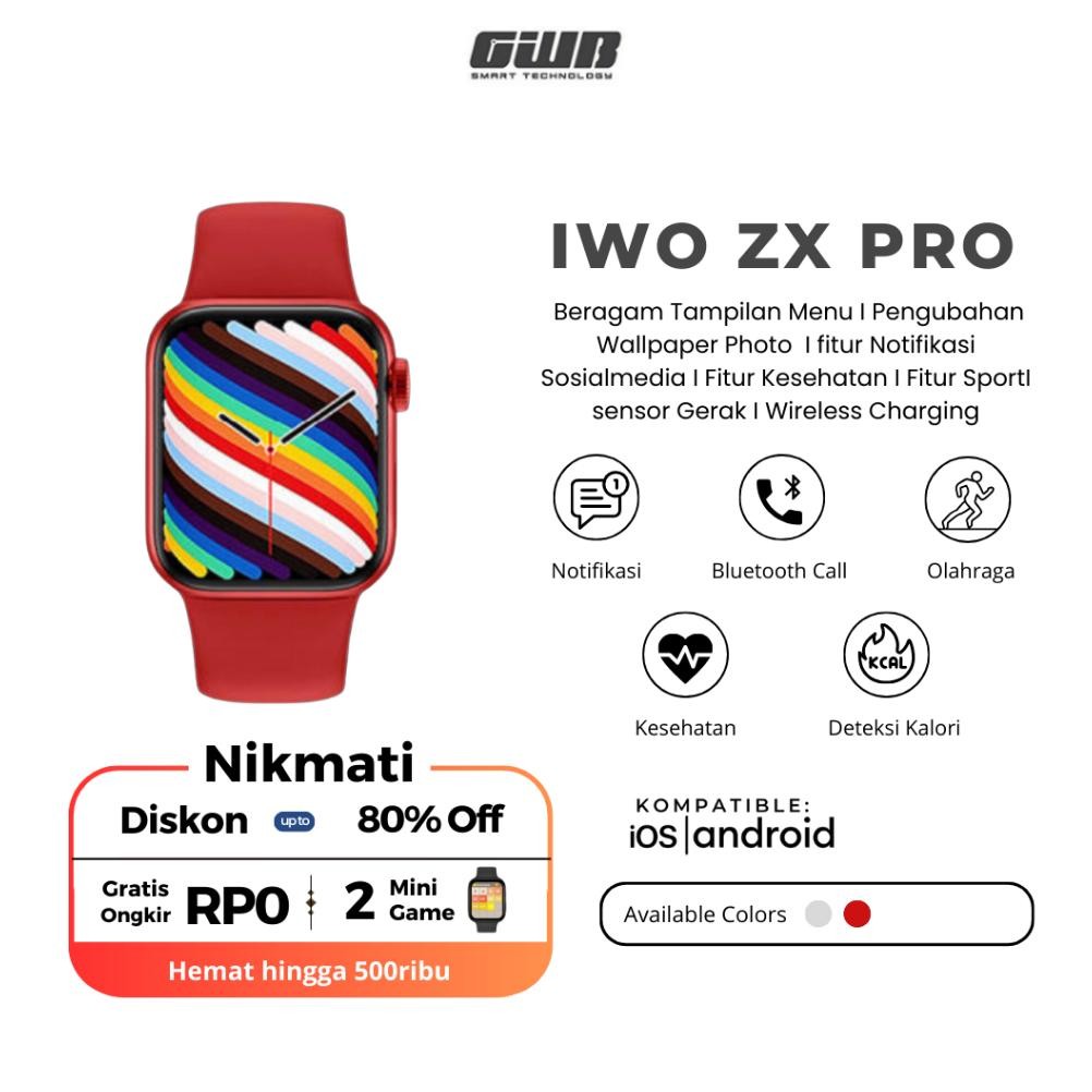 TERMURAH IWO ZX Pro Smartwatch Wireless Charging 2-Mini Game Siap kirim