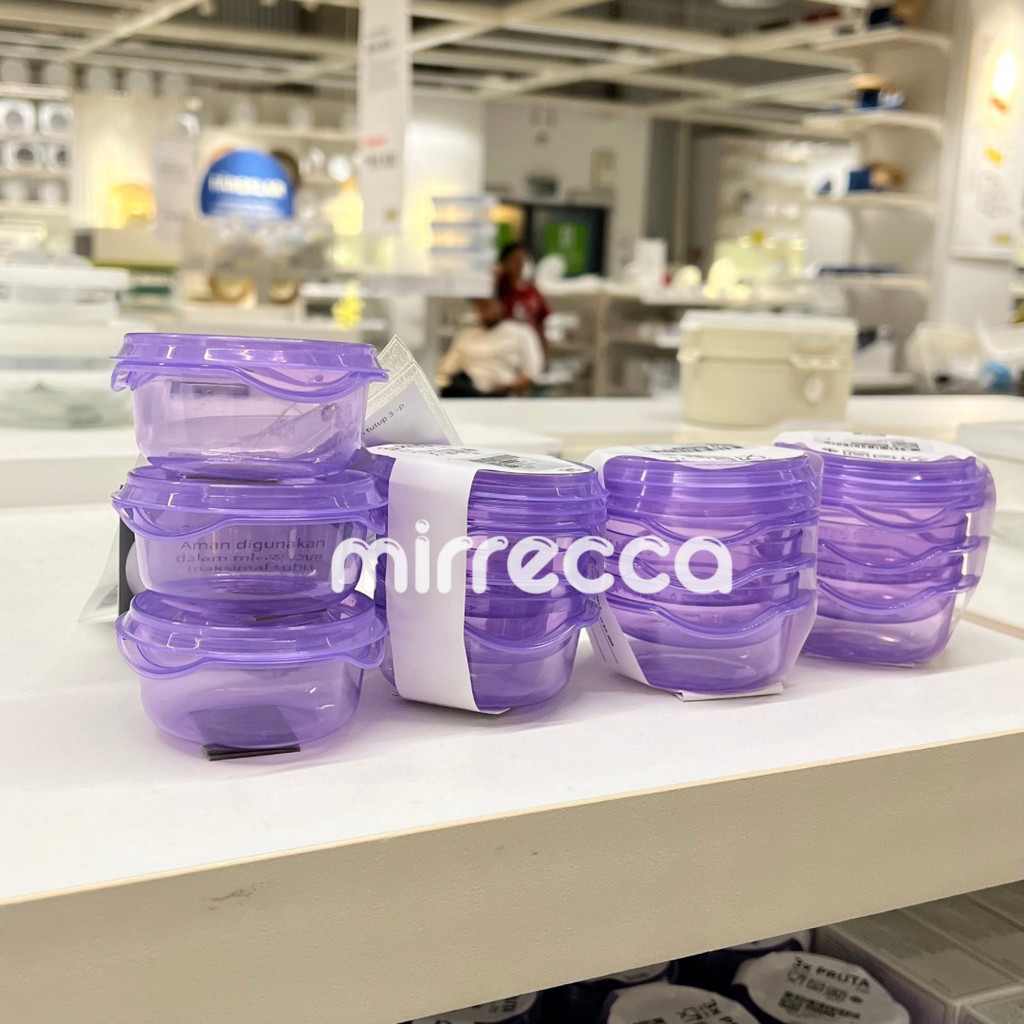 [ORIGINAL STORE] PRUTA WADAH KECIL CONTAINER MINI TRANSPARAN UNGU LILAC - SET 3 PCS X 70 ML