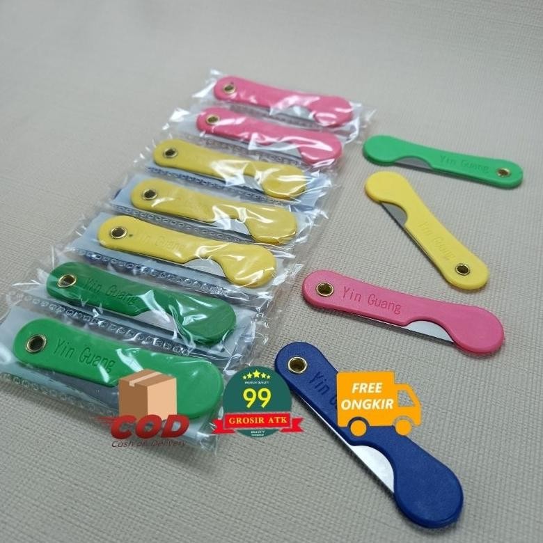 

Terbaru Pemes (1 Lusin)/Silet Warna/Pisau Stainless/Pemes Lipat/Cutter Terbaru