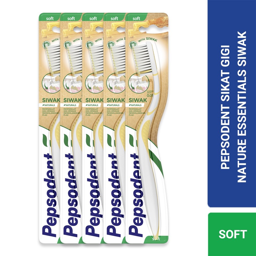 Pepsodent Sikat Gigi Nature Essentials Siwak Isi 1 x 5 pack