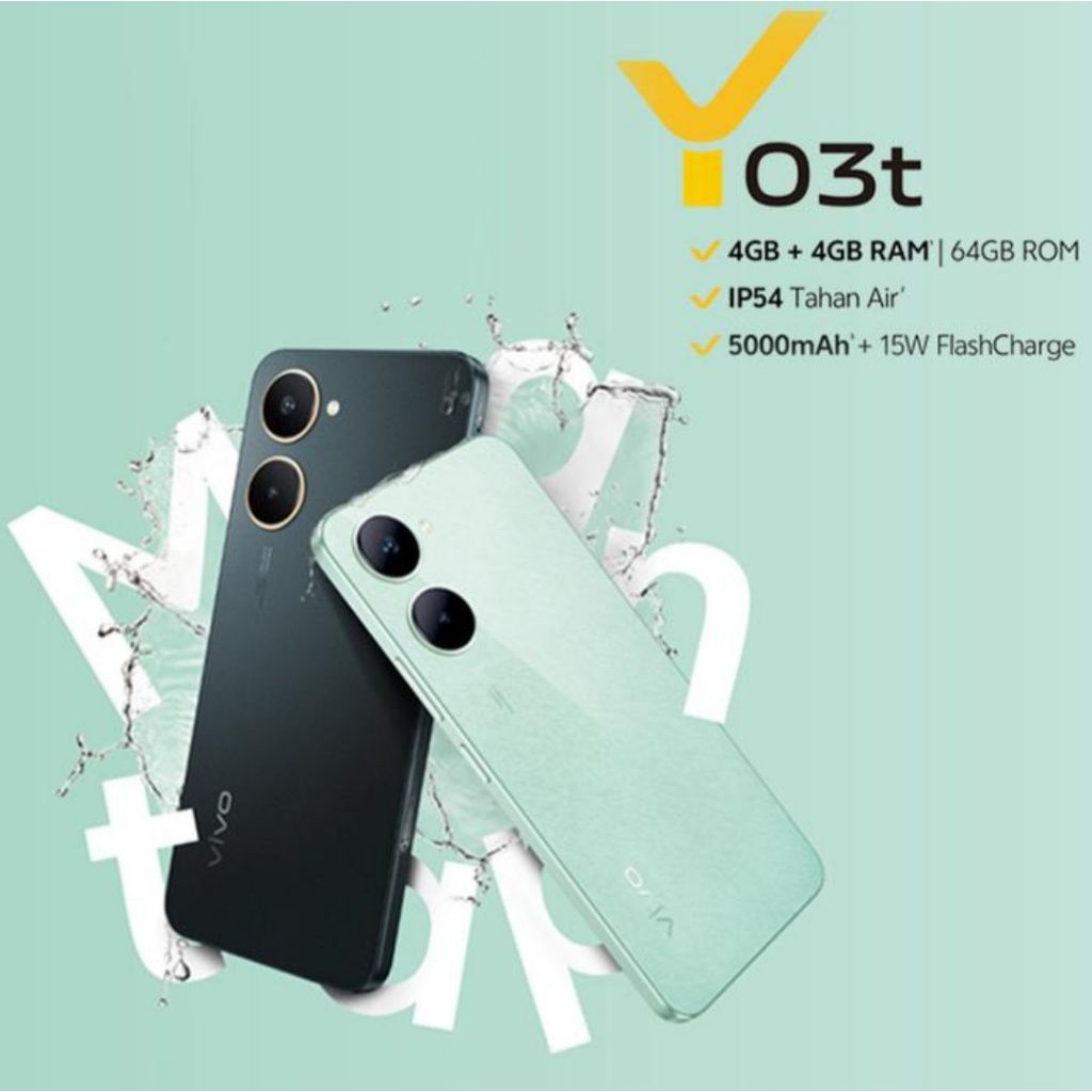 HP VIVO Y03T  RAM 4/64GB - VIVO Y 03T RAM 4GB ROM 64GB GARANSI RESMI