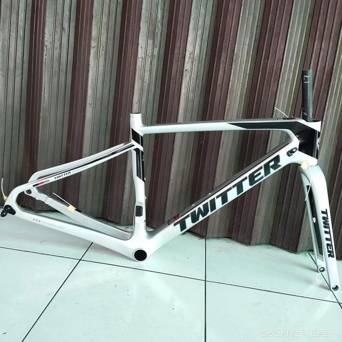 FRAMESET TWITTER GRAVEL CARBON DISC BRAKE ORIGINAL DAN TERPERCAYA