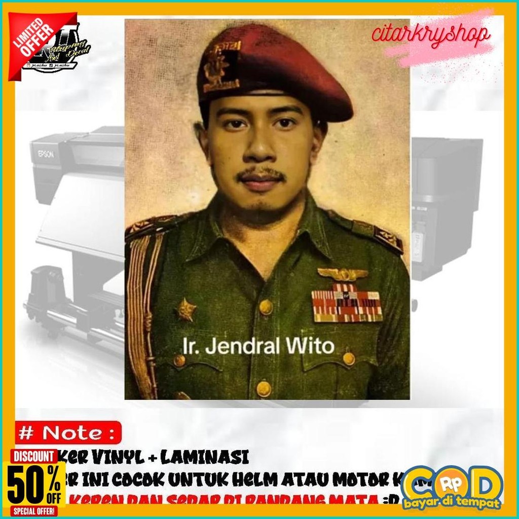 

Diskon Up To 70% Stiker Poster Sampitak Jendral Wito Keren