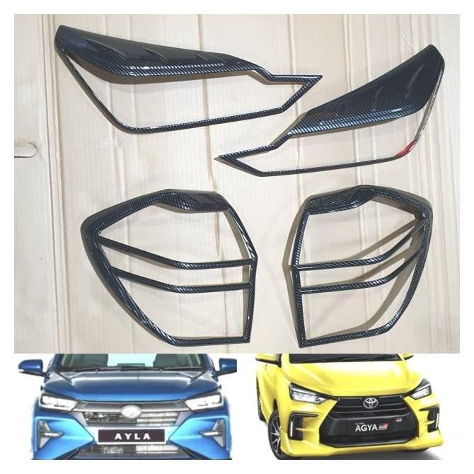 Paket garnish lampu carbon Agya 2023. Original