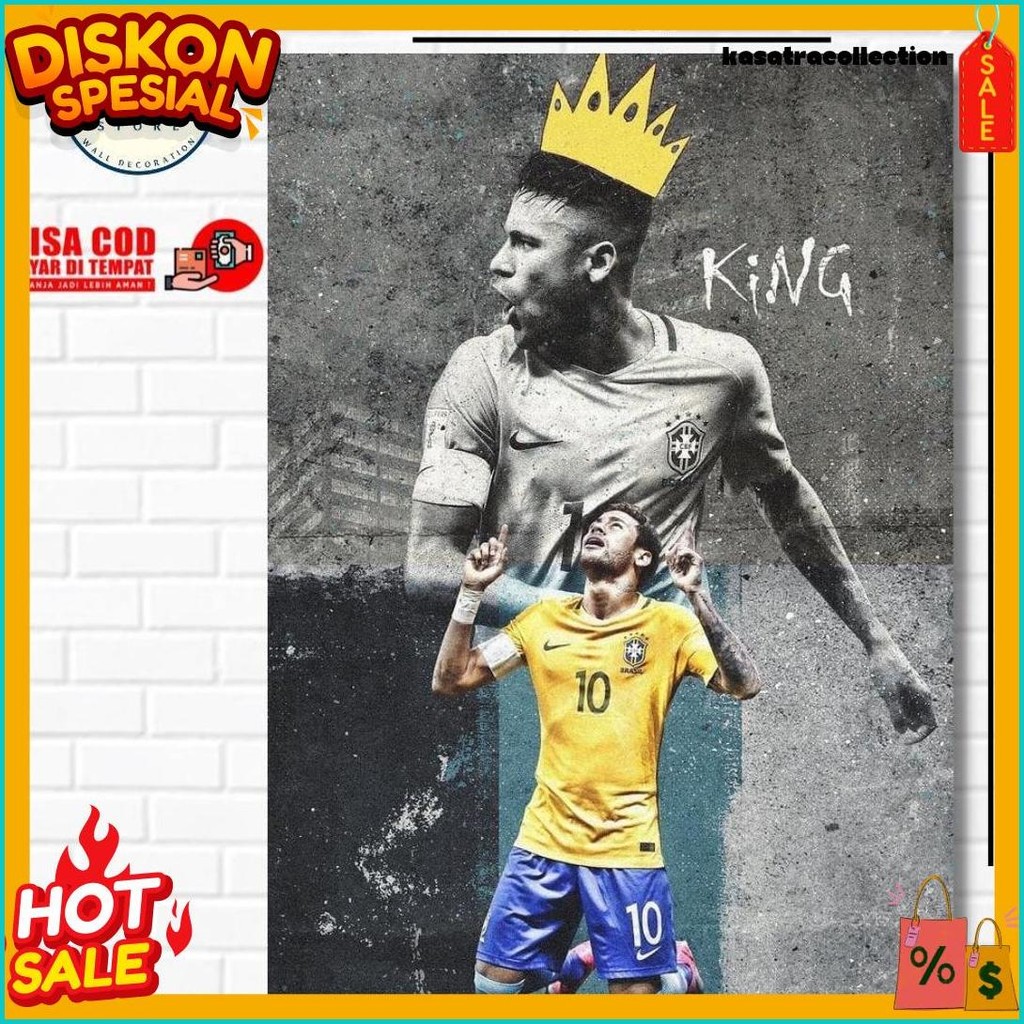 50% Off Poster Neymar Jr - Poster Brasil - Foto Neymar Jr - Poster Sepakbola - Hiasan Dinding - Hias