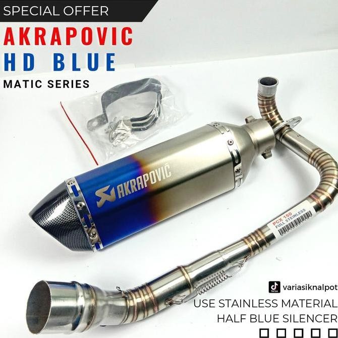 knalpot AKRAPOVIC HD blue import for VARIO ADV PCX NMAX AEROX xmax suara ngebas Original