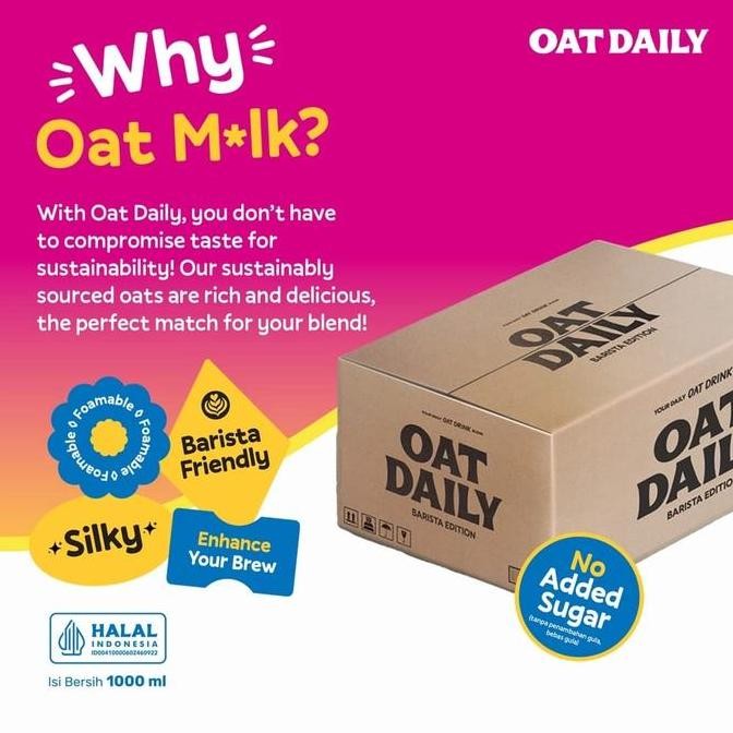 

Oat Daily Barista Edition 1 Carton @12 Liter Oat Milk - Susu