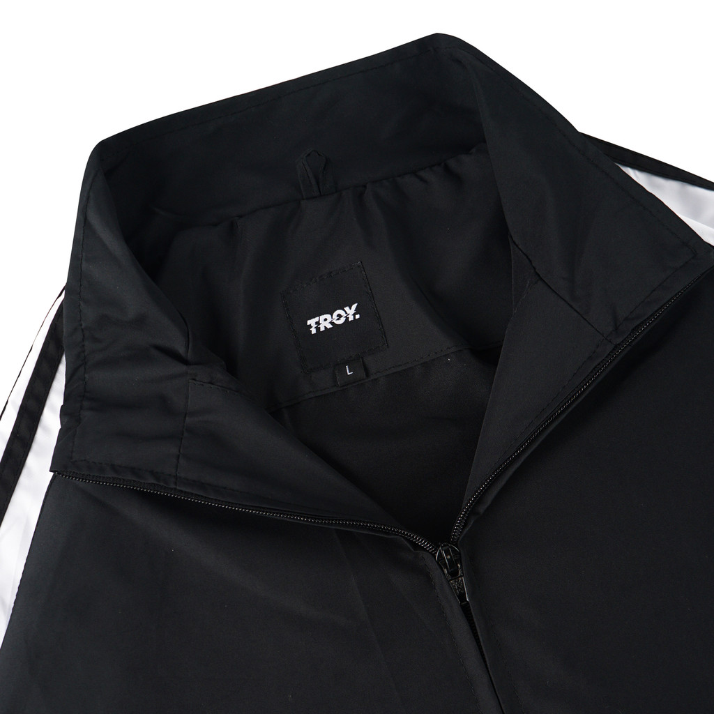 Troy Company Jacket Tracktop Black White Timeless - Jaket Tracktop Hitam Putih JTT 3307