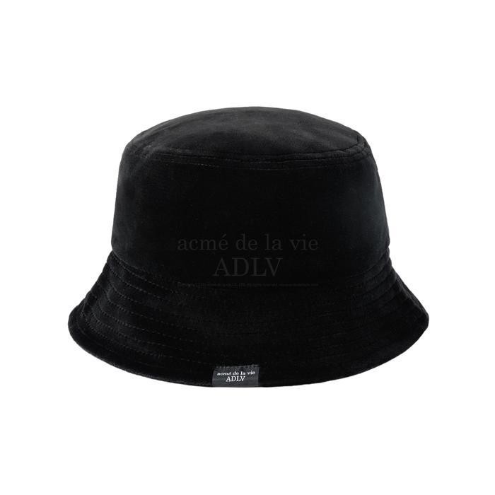 ADLV Basic Logo Velour Bucket Hat Black - Topi Bucket Pria Wanita Original Acme de la vie