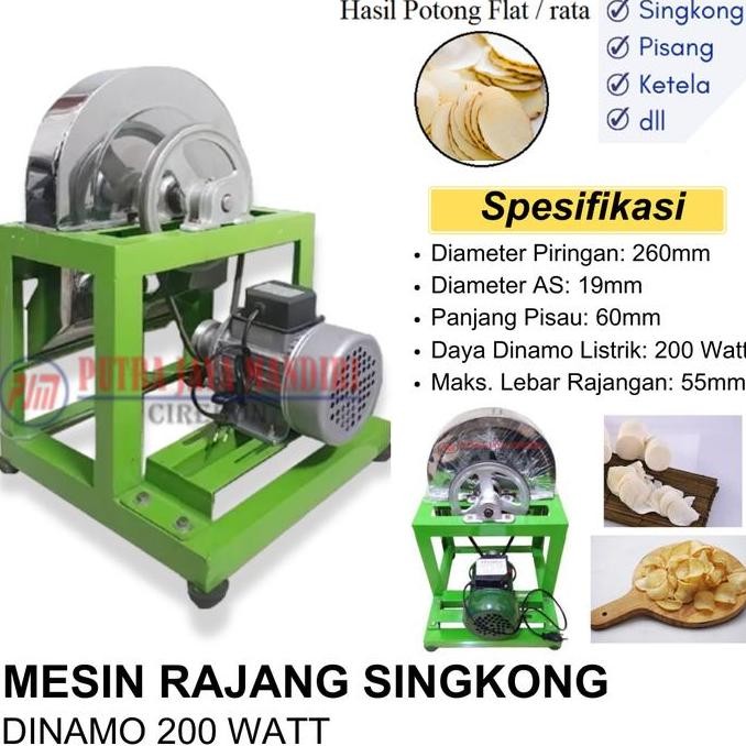 Mesin Pemotong Potong Rajang Keripik Singkong Ubi Serbaguna Listrik 200Watt Stainless CO