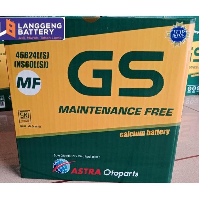 PROMO - Aki / Accu GS ASTRA 46B24L(S)/NS60L(S)/NS60LS MF (Aki Kering)