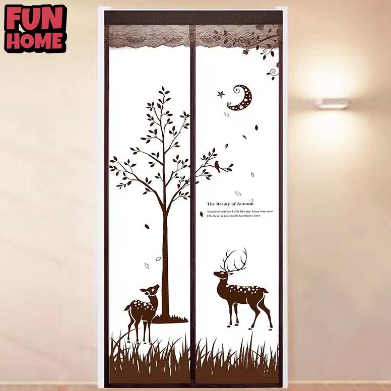 Tirai Magnet Elegan Bahan Plastik PVC (Khusus Ruanga AC) .90x210cm/ 100x210cm Tirai Pintu Kamar Tira