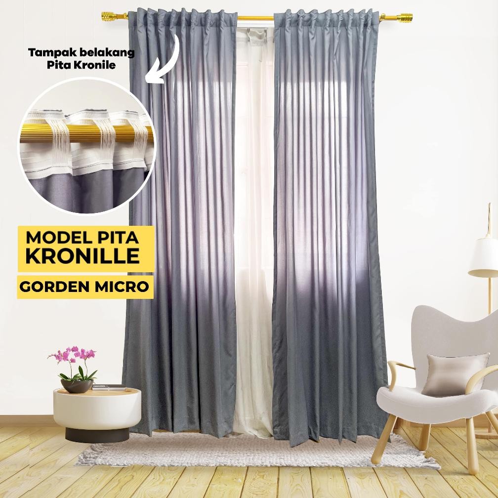 Gorden Jendela Micro Pita Kronille Gorden Minimalis  pembatas ruangan tirai jendela kecil aSt