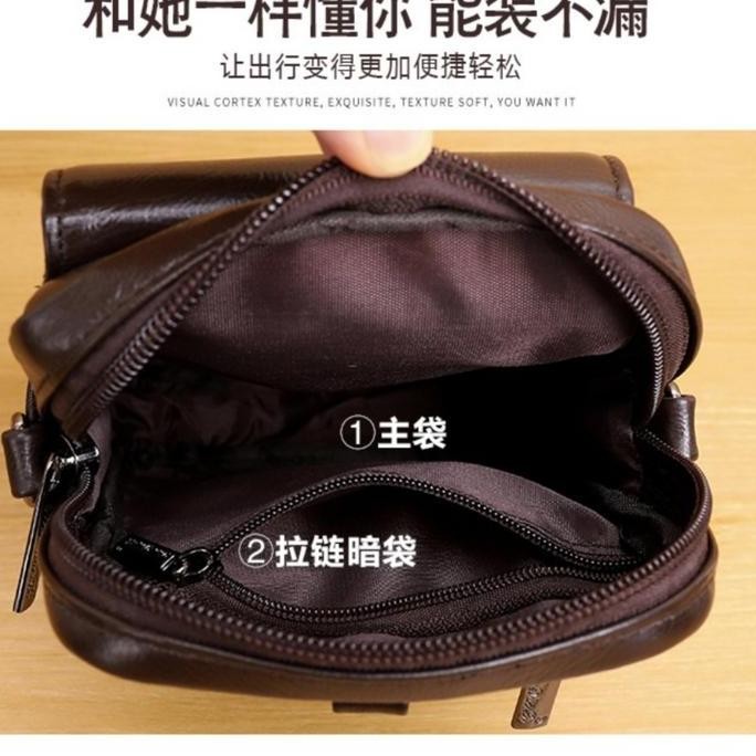 Tas Selempang Pria Tas Selempang Pria Mini Kulit Asli Tas Pria Hp Pinggang Ori Kulit 1205