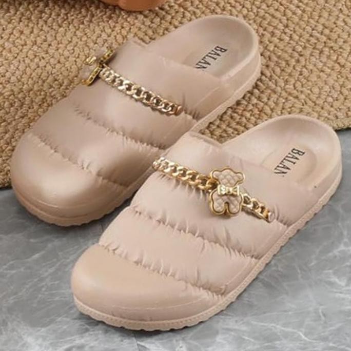 DF340>> Sandal Selop Wanita Import Korea Balance Slop Jelly Bapau Empuk Lucu