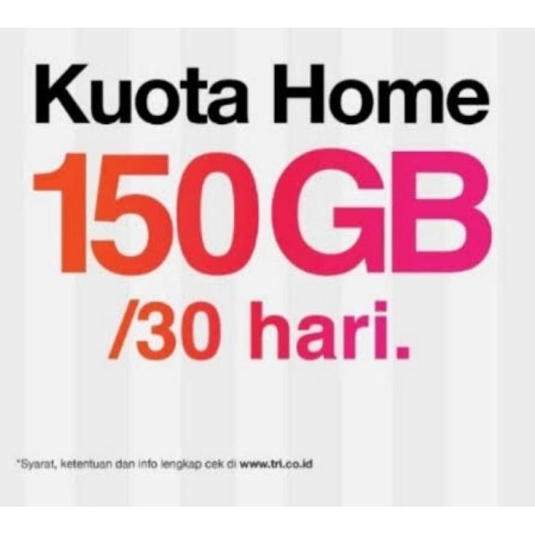 Kuota Data Tri Three Reguler  70Gb 100Gb 66Gb 60Gb 135Gb 130Gb 85Gb 117Gb 150Gb Home Jumbo Besar 24J