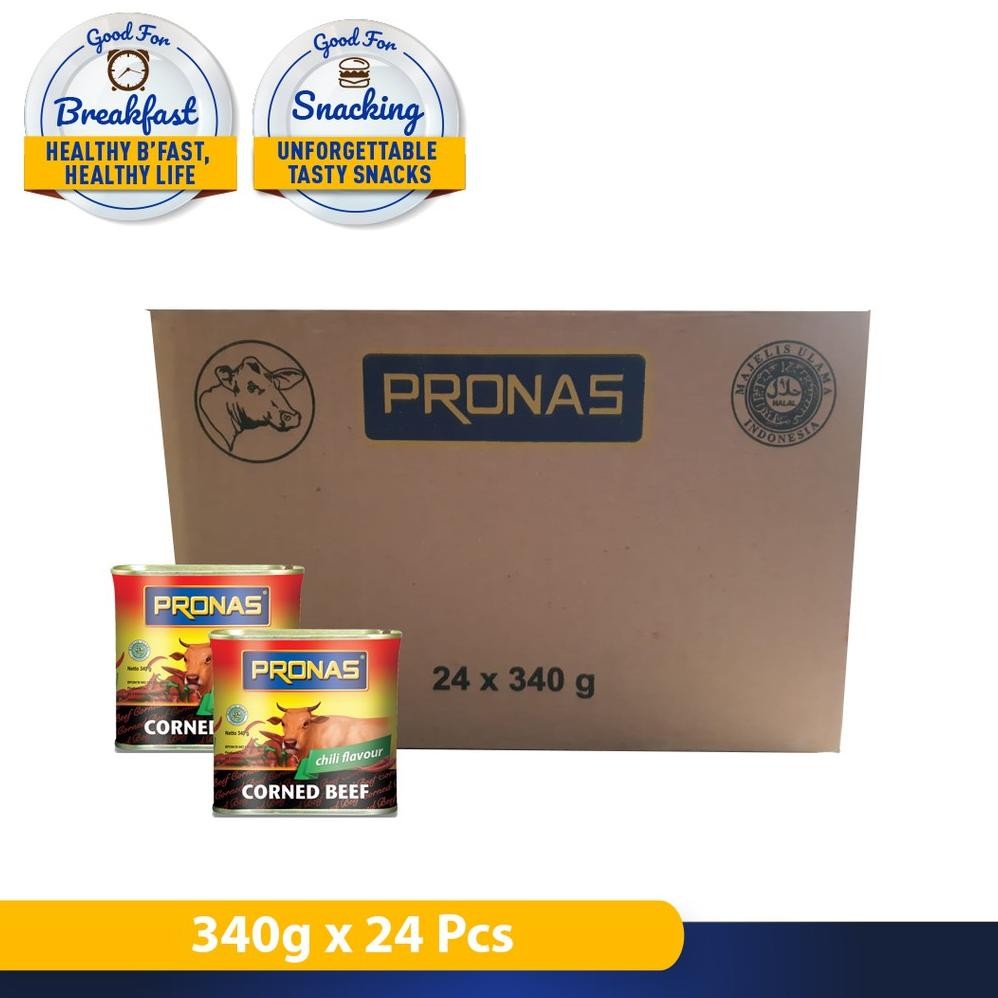

TERMURAH PRONAS Kornet Sapi Chili 340 g Kemasan Karton Isi 24 pcs Siap kirim