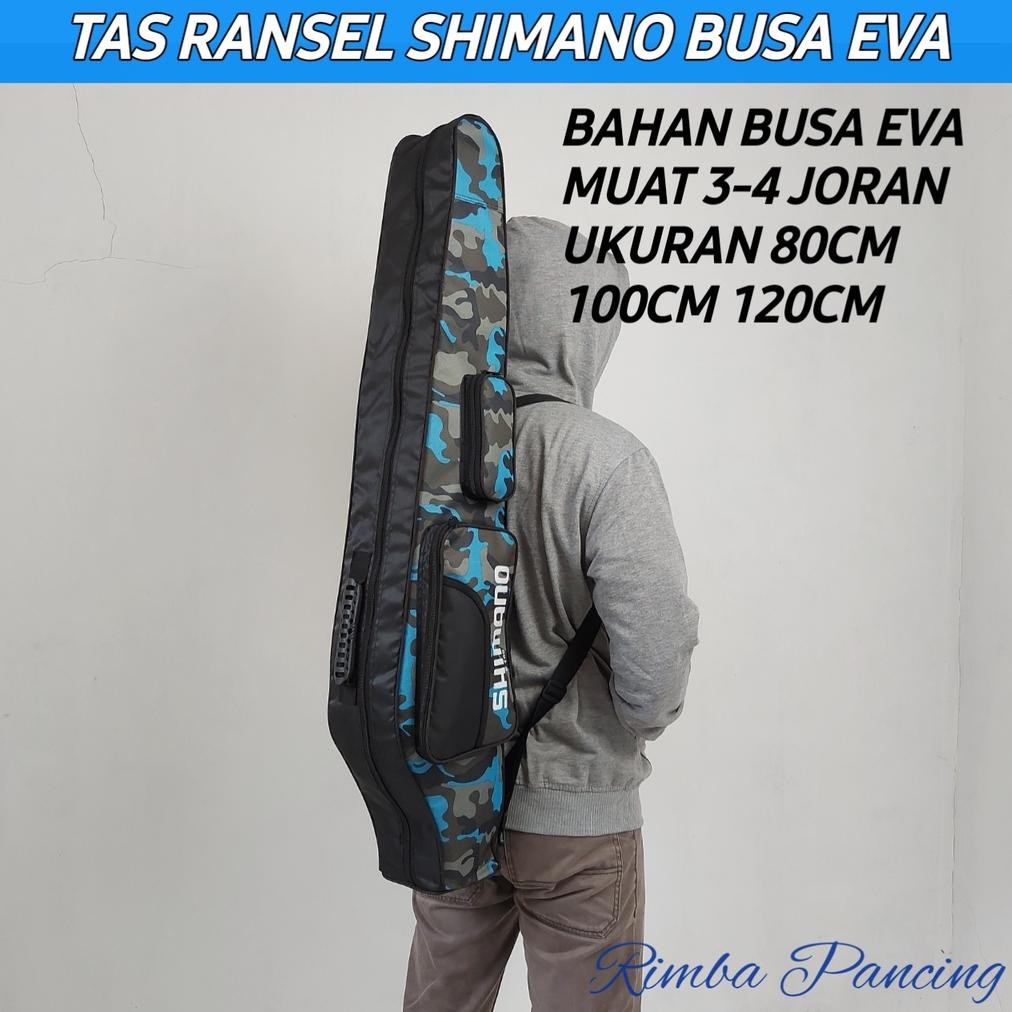 Heatshrin Tas Joran Pancing Tas Alat Pancing Model Ransel Gendong Tas Pancing 3 Joran Panjang 80 Cm 