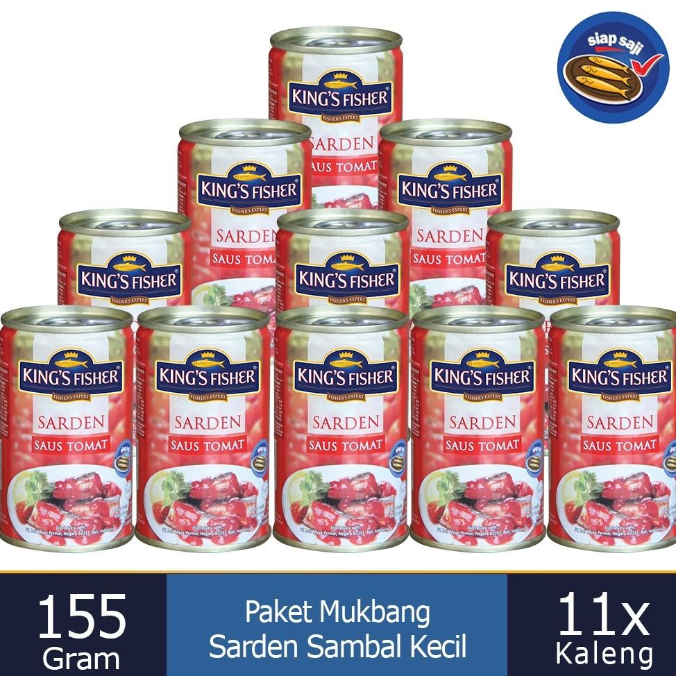 

READY STOK Paket Mukbang 11 pcs King's Fisher Sarden mini saus tomat Makanan Kaleng 155 g kings fisher Siap kirim