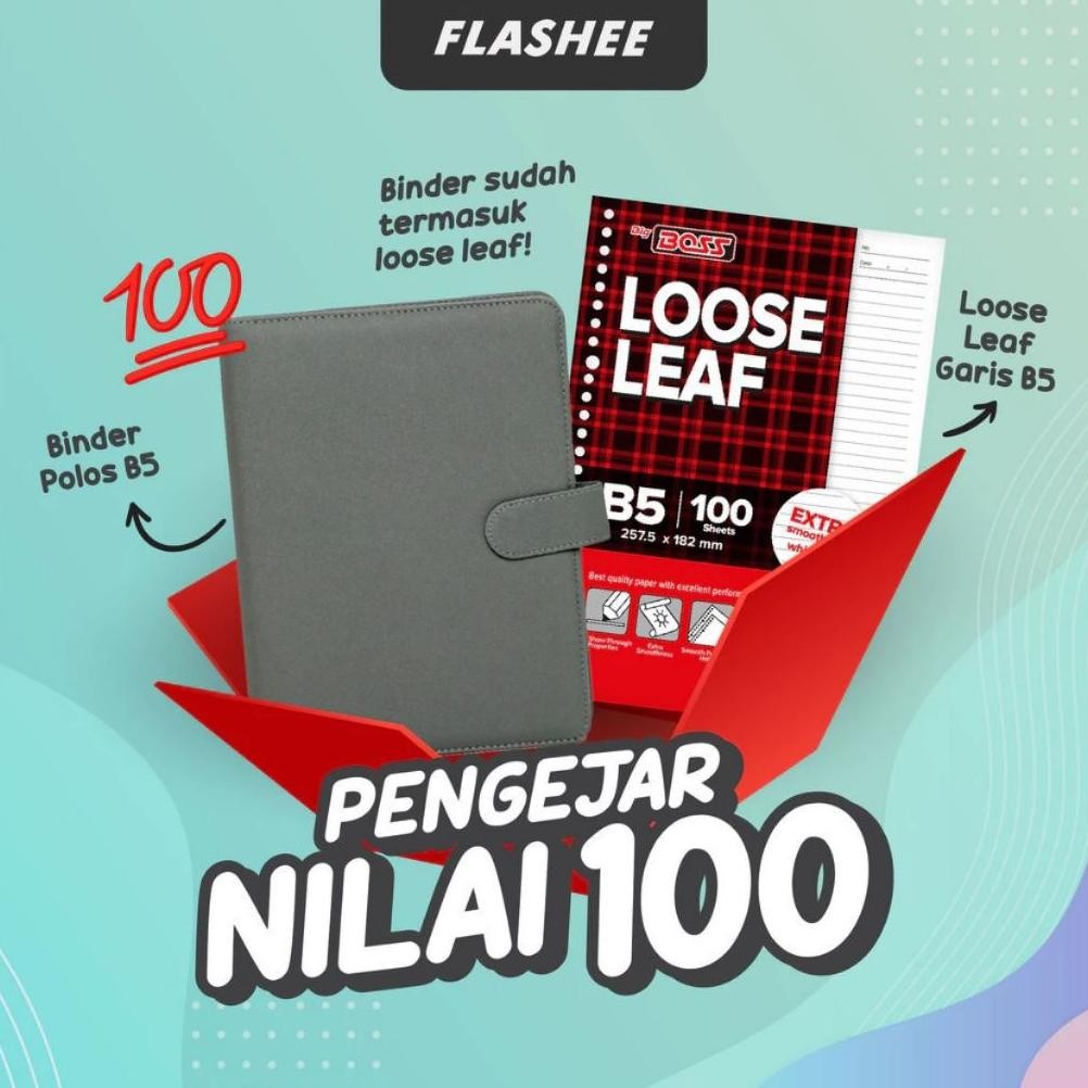 

Flashee Paket Binder B5 26 Ring Sudah Termasuk Loose Leaf 100 Lembar Paket Agenda Pengejar Nilai 100