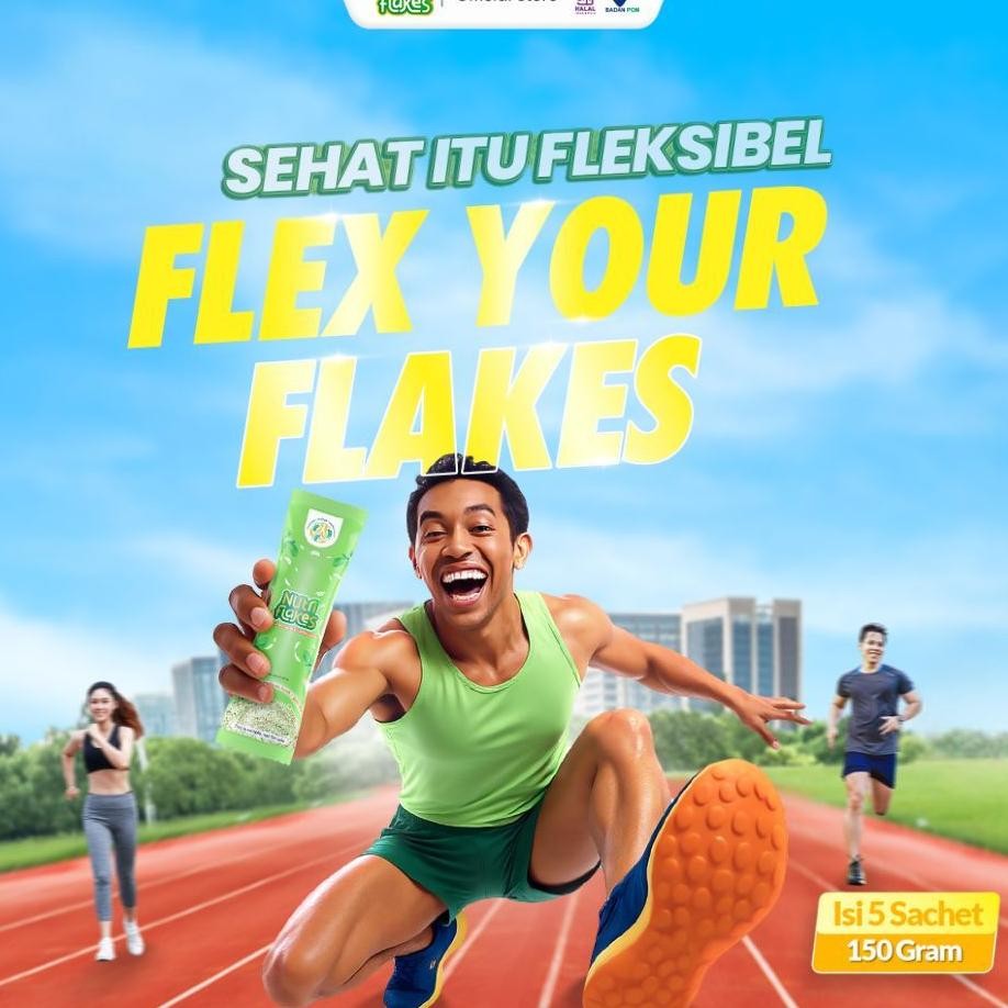 

Nutriflakes Kemasan Sachet Sereal Asam Lambung Umbi Garut 150 Gram