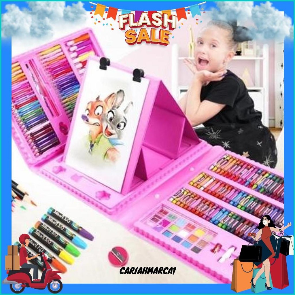 

Art Full Set Crayon 208 Pcs / Krayon Alat Lukis Anak Pensil Warna Cat Air Perlengkapan Mewarnai Set 150 Pcs Original Produk