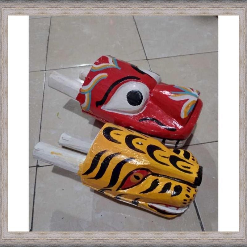 Cuci Gudang Mainan anak Barongan Kepruk Banteng Harimau Kepala Barongan Jaranan Barong Reog Devil Ke