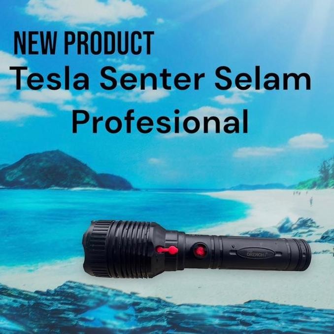 TERBARU - ORIGINAL Tesla Senter Menyelam Cas Anti Air 30Watt Bisa Diving hingga 200meter