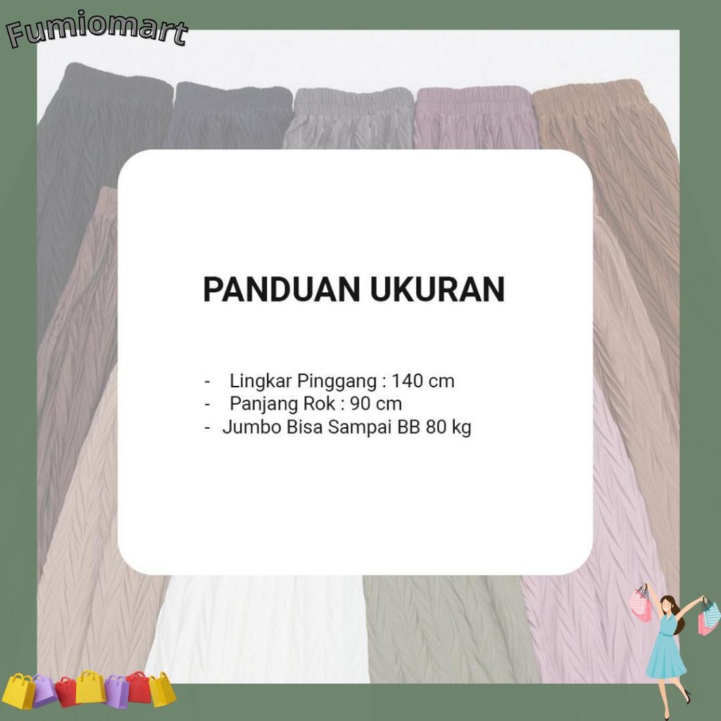 EZZET - Adiva Rok Dewasa Plisket Premium Korean Style Pleats Skirt Jumbo Termurah