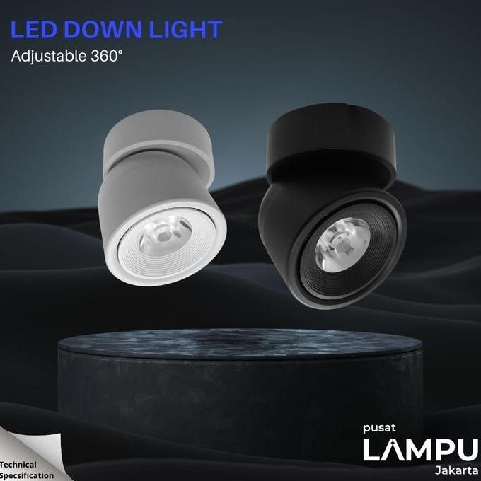 SPOTLIGHT Adjustable 12watt bisa ROTATABLE