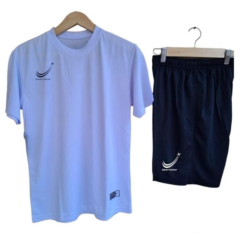 Promo Baju Bola Polos Pria Wanita One 1 Set Baju + Celana Pakaian Outdoor Kaos Jogging Joging Senam 