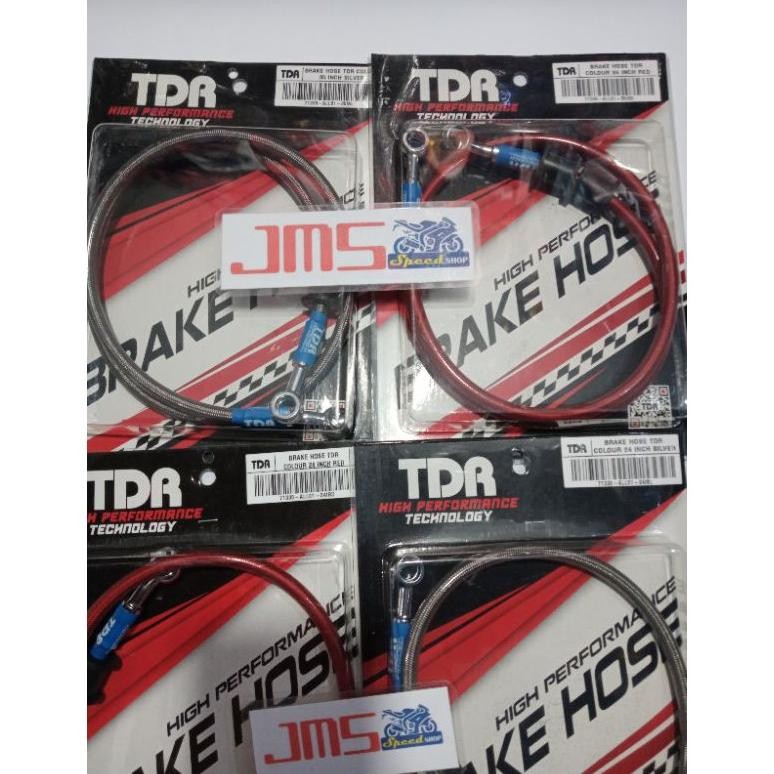 selang rem tdr racing depan selang minyak rem 35 incih biru merah silver universal vixion tiger cbr 