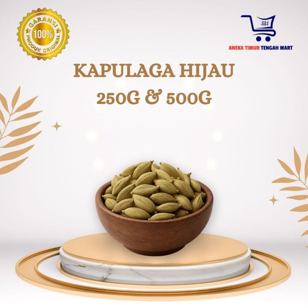 

Kapulaga Hijau Asli | Green Cardamom Grade A Premium | Rempah Aromatik Timur Tengah & India | Bumbu Rempah Nasi Kebuli, Biryani, Mandi | 1kg / 250gr / 500gr