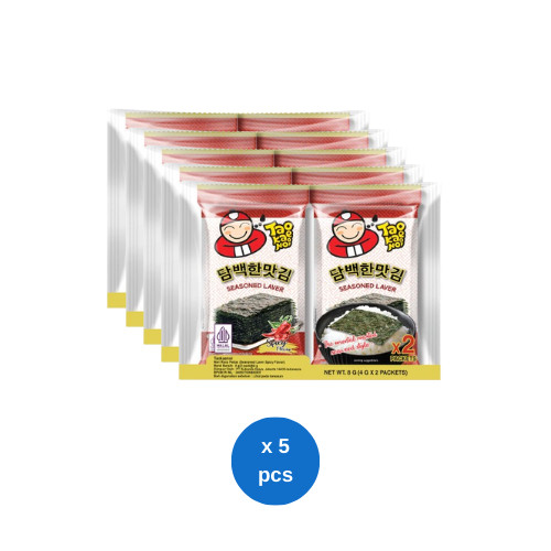 

Tao Kae Noi Seasoned Laver Spicy 2s @ 4gr x 5 pcs