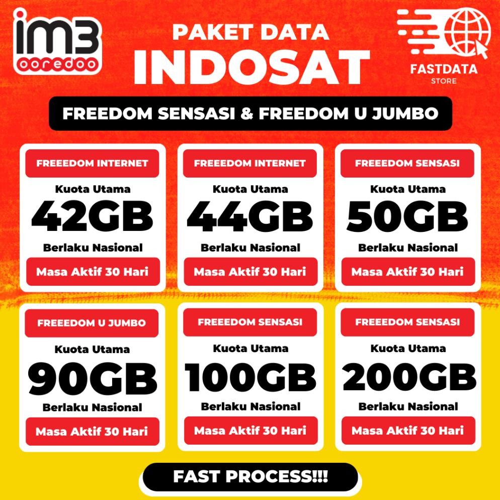 Paket Data Im3 Indosat Freedom Sensasi & Freedom U Jumbo Super Murah Proses Cepat