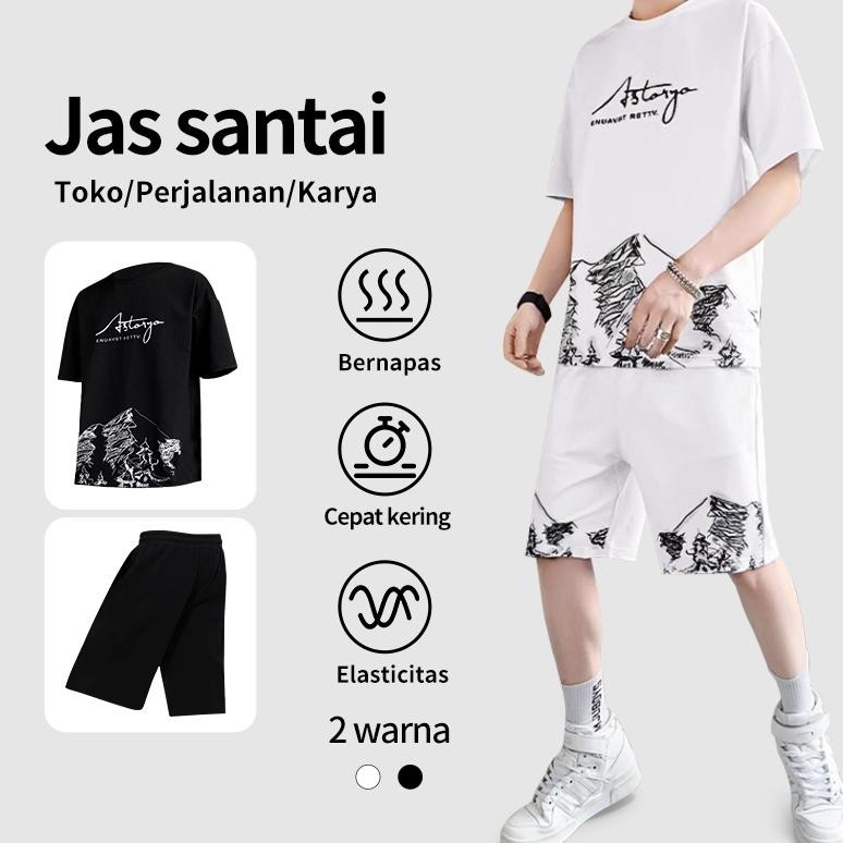 Promo Xtra Baju 1 Set Pria One Set Pria Baju Setelan Pria Korea Kaos  Baju Satu Set Pria Outfit Pria