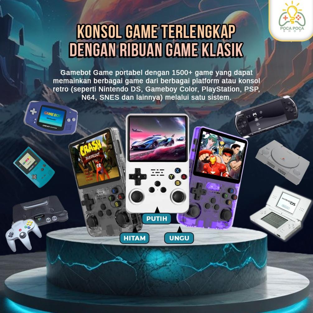 Terlaris | Terbaru | Best Seller | Termurah Anbernic R36S Retro Game Psp Handheld Gamebot Multi Cons