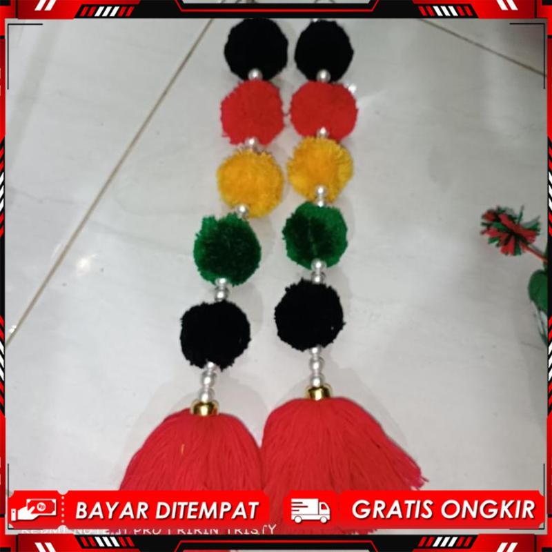 Promo Terbaik gimbul pom pom/buntal celengsregi/acesoris tarian Viral Kekinian Terbaru 2025 SJ-80