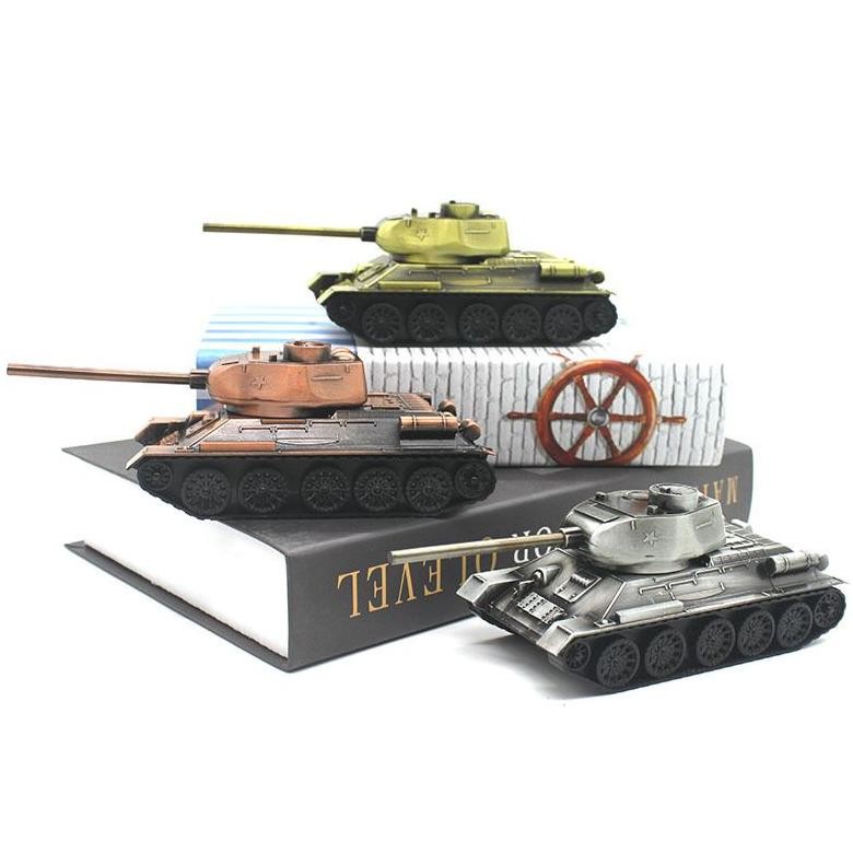 Miniatur Diecast tank baja tempur perang dunia wwii bahan besi army force militer