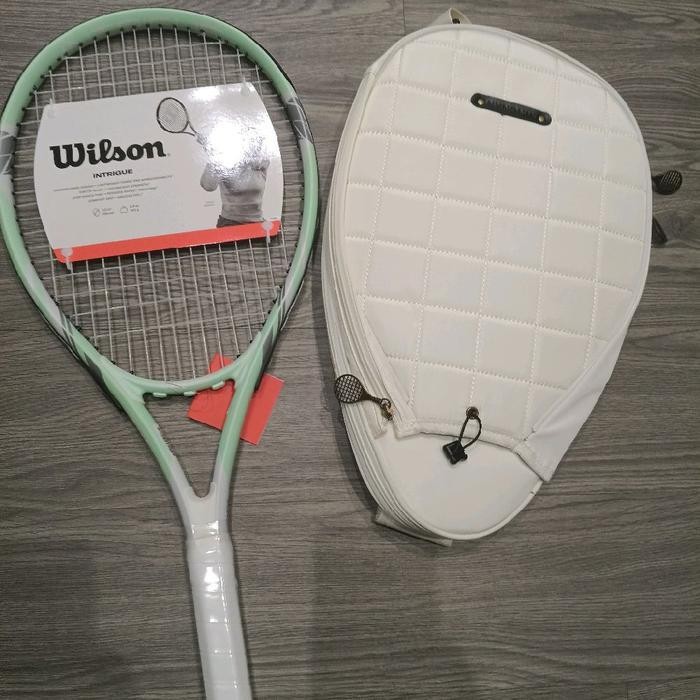 RPS Wilson Intrigue Mint intrigue hijau lime raket tennis paket tas putih