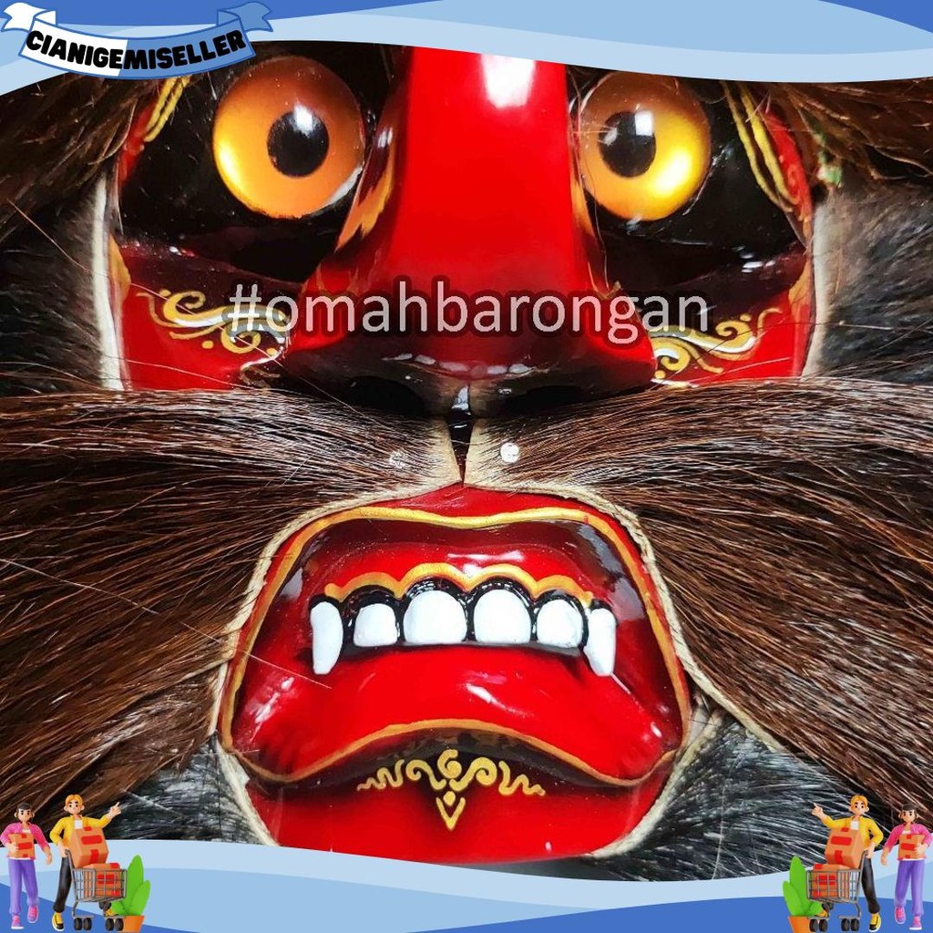 Topeng Ganongan Premium Full Bulu Kuda Asli Rambut Nyulak BIGDEAL