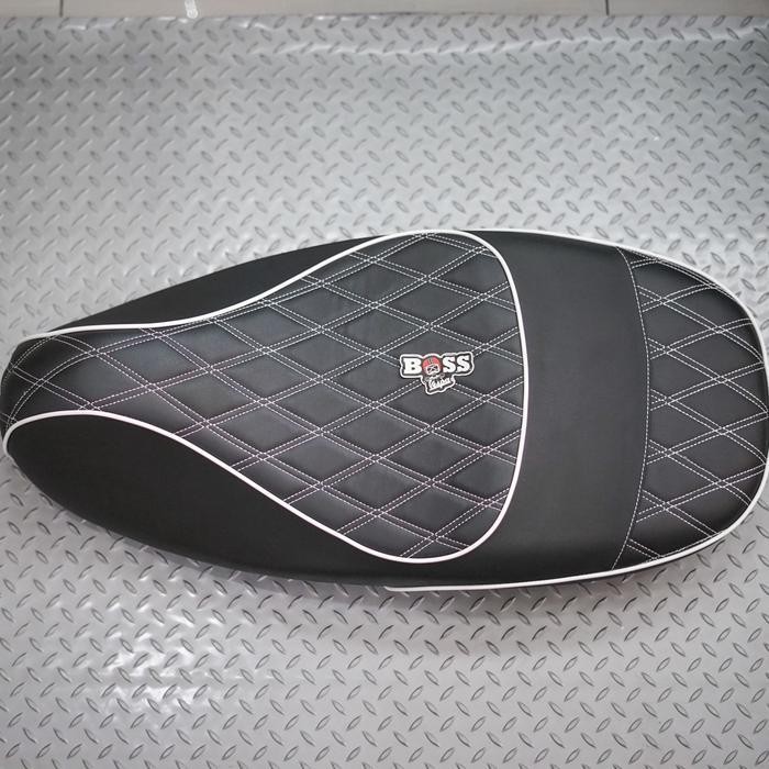 TERLARIS Jok Double Seat Black List White Vespa Sprint Primavera