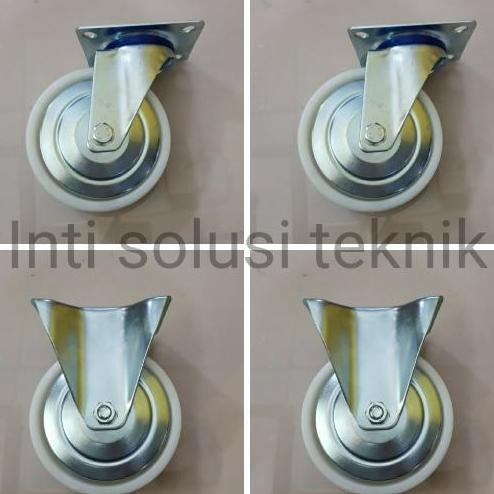 Roda Troli 6 Inch Nilon 1Set 2 2Mati Roda Rak Etalase