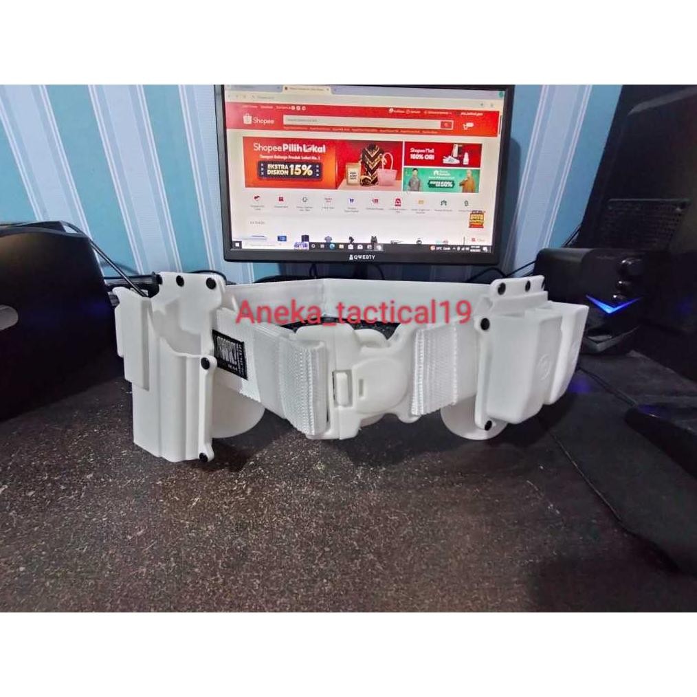 KOPEL PROVOS PUTIH PDL / kopel putih polos set holster HS