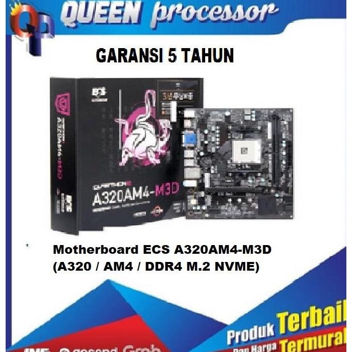 Motherboard Ecs A320Am4-M3D ( Am4 / A320 / Ddr4 / M.2 Nvme )