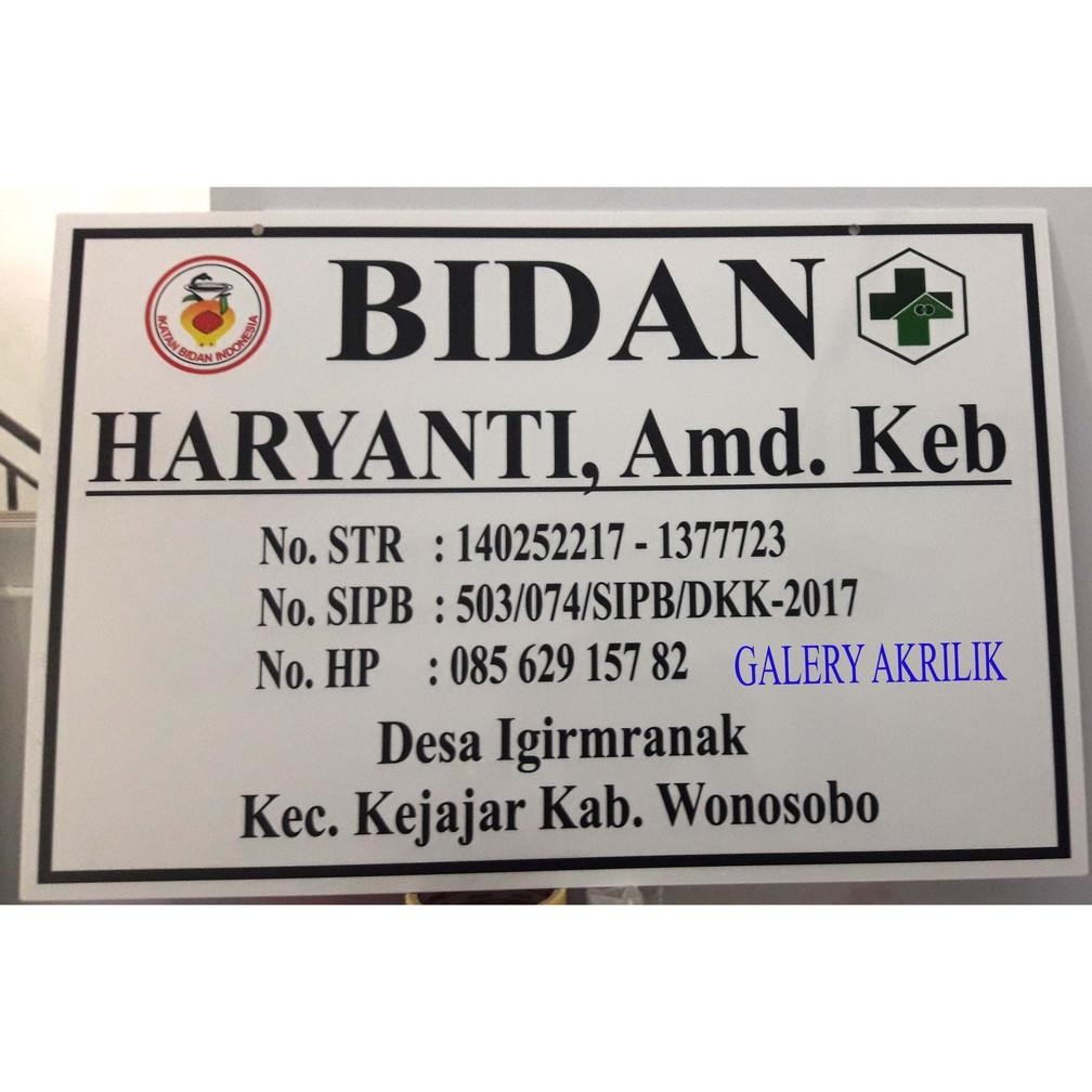 

ACRYLIC PAPAN NAMA DOKTER,BIDAN SIGN LABELL ACRYLIC 30X42